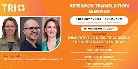 Image principale de RTC Seminar: Innovative Clinical Trial Design for Investigator-led Trials