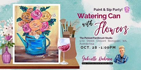 Paint & Sip Party - Watering Can with Flowers - October 28, 2023 primary image