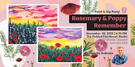Paint & Sip Party - Rosemary & Poppy Remember - November 02, 2023 primary image