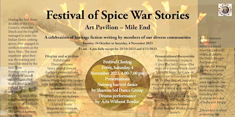 Image principale de Festival of Spice War Stories closing event - Sat, 4/11/2023, 4.00-7.00 pm