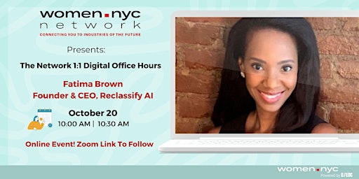 Image principale de Women.NYC Network | 1:1 Digital Office Hours with Fatima Brown
