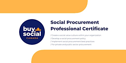 Social Procurement Professional Certificate - September 2024 Cohort primary image