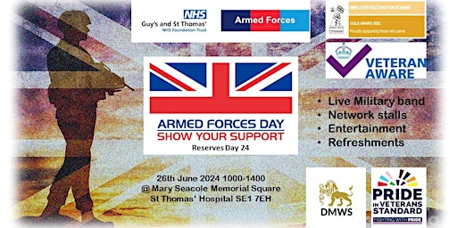 Guy's and St Thomas' NHS Trust Armed Forces Day 24 (Reserves Day) primary image