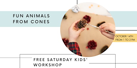 Fun animals from cones - free kid's workshop primary image