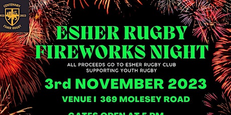 Esher Rugby Fireworks Night 3rd November 2023 primary image