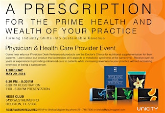 DINNER | May 29th Houston Registration For Physician and Health Care Providers primary image