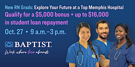 New RN Grads: Sign up for Baptist Memphis RN Hiring Event primary image