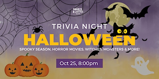Halloween Trivia Night at Snakes & Lattes Tempe (US) primary image