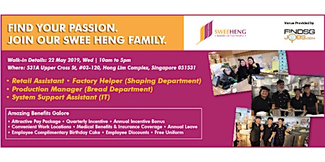 Swee Heng Bakery Walk-in Interview @ Hong Lim Complex - 22 May 2019 primary image