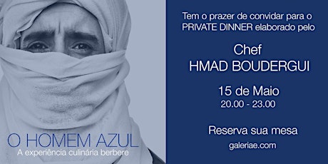 Imagem principal do evento Galeria E apresenta Private Dinner Couscous com Chef Hmad Boudergui -15 de Maio