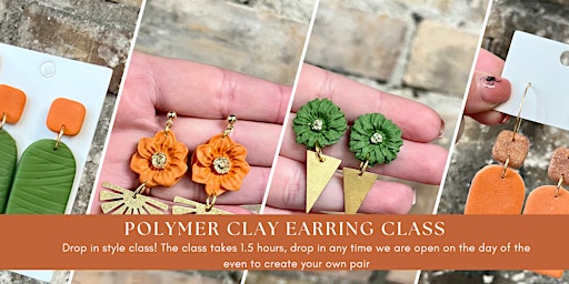 Self Guided Polymer Clay Earrings (Drop-in anytime, class takes 1.5 hours) primary image