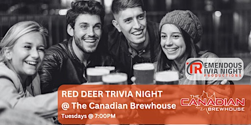 Primaire afbeelding van Red Deer Tuesday Night Trivia at The Canadian Brewhouse!