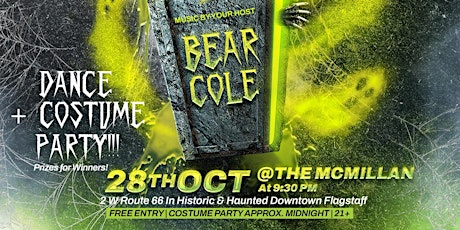 Halloween Dance Party & Costume Contest w/Bear Cole @The McMillan Flagstaf primary image