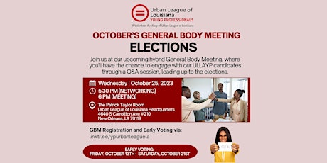 Hauptbild für YP Candidate Forum & Election - October 2023 General Body Meeting