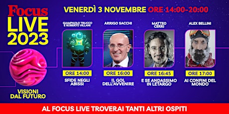 Immagine principale di Focus Live 2023 - 3 novembre dalle 14.00 alle 20.0 