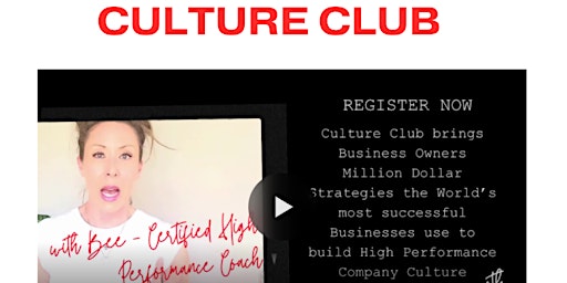 Image principale de CULTURE CLUB - Building High Performance Culture in your Business