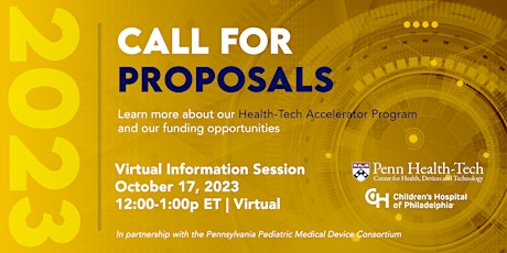 Health-Tech Accelerator: Information Session for the Call for Proposals primary image