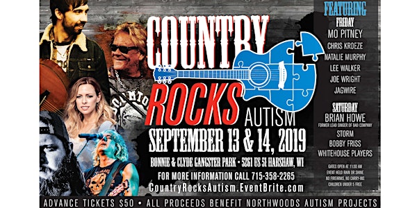 COUNTRY ROCKS AUTISM CONCERT - SEPTEMBER 13TH AND 14TH