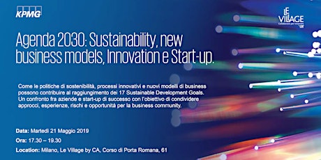 Agenda 2030: Sustainability, new business models, Innovation e Startup