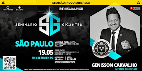 Imagem principal do evento NOVO LOCAL: Seminário Gigantes - São Paulo Maio/2019 - Genisson Carvalho