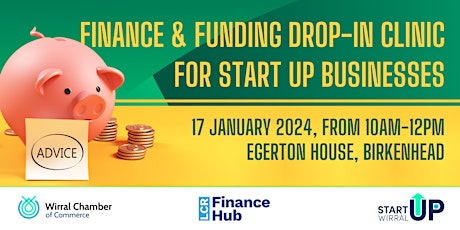Primaire afbeelding van Finance and Funding Drop-in Clinic for Start Up Businesses