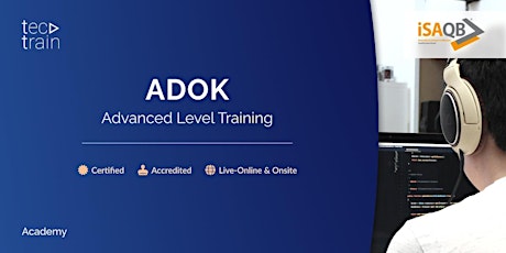 Hauptbild für iSAQB ADOK-Architekturdokumentation Training 09-10 Apr 2024 / Live-Online