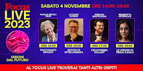 Image principale de Focus Live 2023 - 4 novembre dalle 14.00 alle 20.00