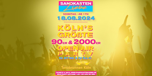 Imagem principal do evento Sandkastenliebe - 90er & 2000er Open Air • 18.08.24 • Tanzbrunnen Köln