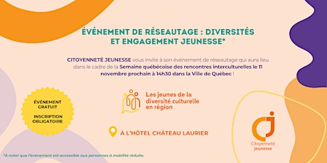 Événement de réseautage : Diversités et engagement jeunesse primary image