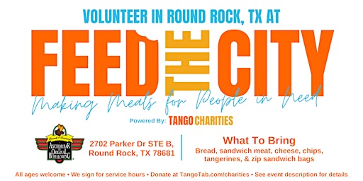 Image principale de Feed The City Round Rock: Making Meals for People In Need