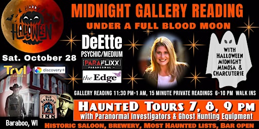 Full Moon Gallery Reading by DeEtte and Haunted Tours in Historic Saloon! primary image