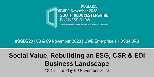 Social Value, Rebuilding an ESG, CSR & EDI Business Landscape primary image