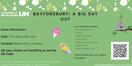 UH Bayfordbury: A Big Day Out primary image