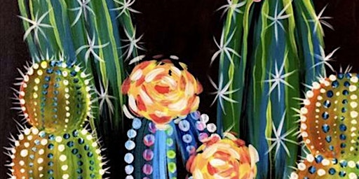 Imagem principal de Glowing Cacti at Night - Paint and Sip by Classpop!™