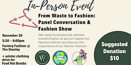 From Waste to Fashion: Panel Conversation & Fashion Show primary image