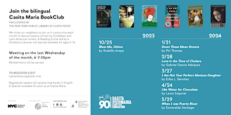 Imagen principal de Casita Maria Book Club / Club del Libro (October 25)