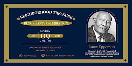 Imagem principal do evento Isaac Epperson Neighborhood Treasure Block Party Celebration