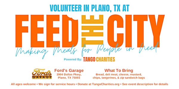 Feed The City Plano: Making Meals for People In Need