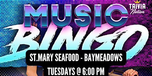 Imagem principal de Music Bingo at  St. Marys Seafood - Baymeadows - $100 in prizes!!