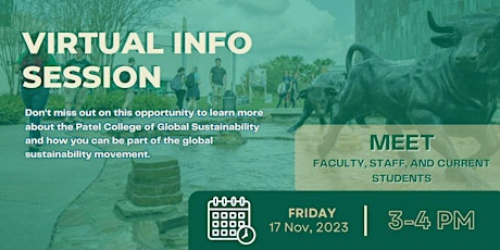 Hauptbild für USF College of Global Sustainability Virtual Information Session