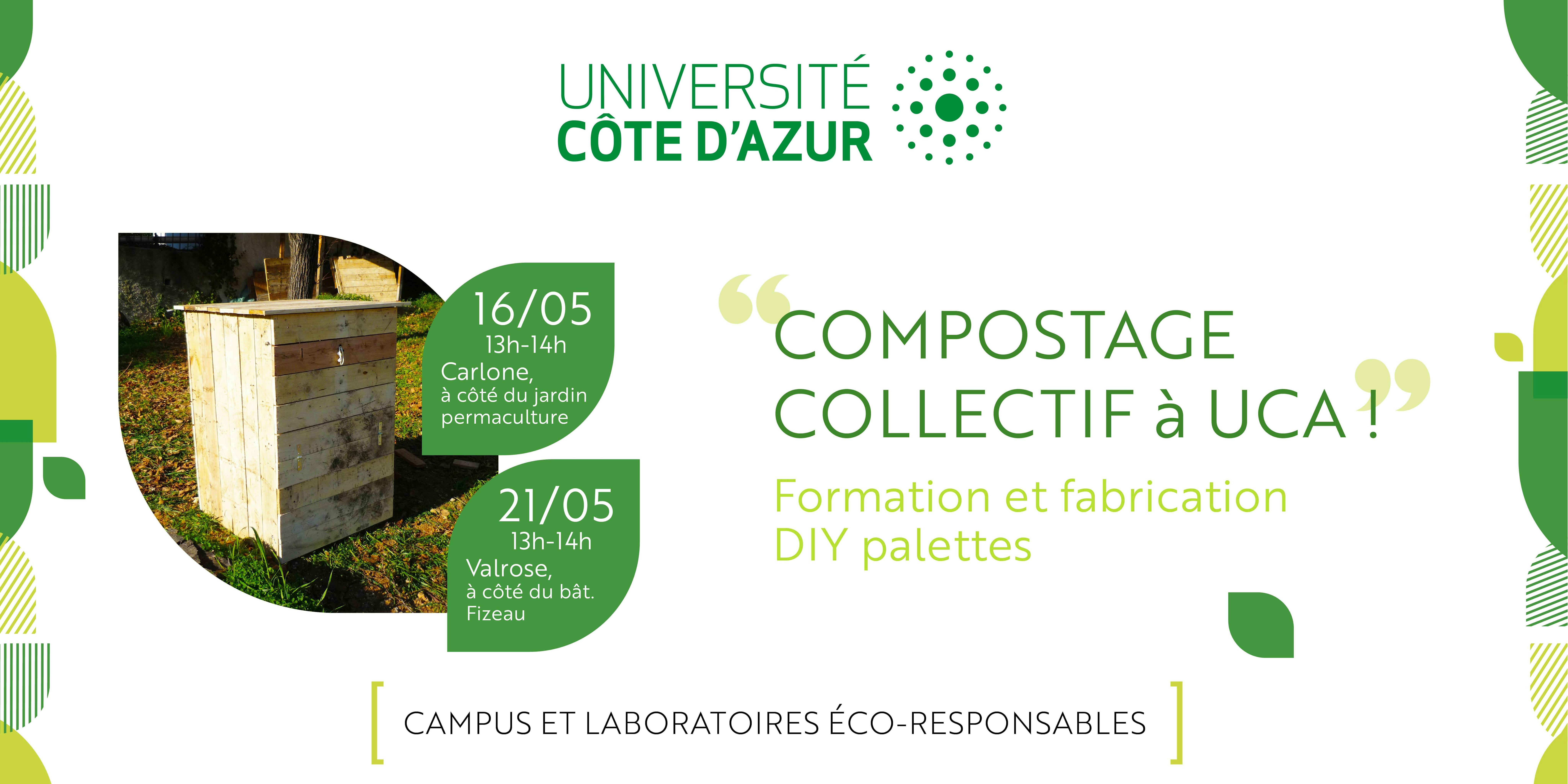 Compostage collectif à Université Côte d'Azur : formation et fabrication DIY palettes !!