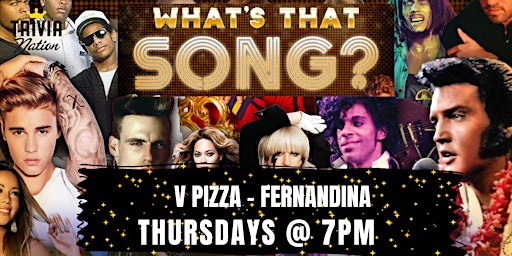 Imagem principal do evento What's That Song? at V Pizza - Fernandina  - $100 in prizes!
