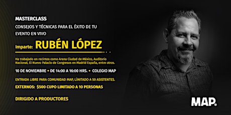 Primaire afbeelding van Consejos y técnicas para el éxito de tu evento en vivo - Rubén López
