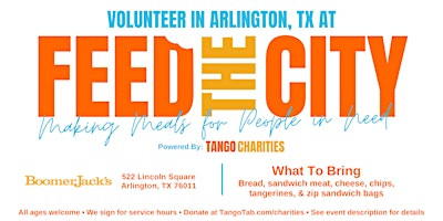 Imagen principal de Feed The City Arlington: Making Meals for People In Need