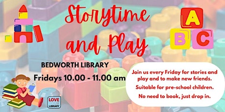 Storytime & Play @Bedworth Library, Drop In, No Need to Book