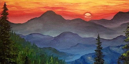 Image principale de Sunset in the Blue Ridge Mountains - Paint and Sip by Classpop!™