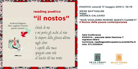 Reading poetico "il nostos" NON VOGLIONO MORIRE QUESTI CANNETI