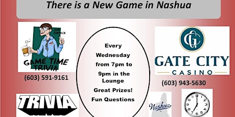 Game Time Trivia Wednesdays at Gate City Casino Lounge Nashua