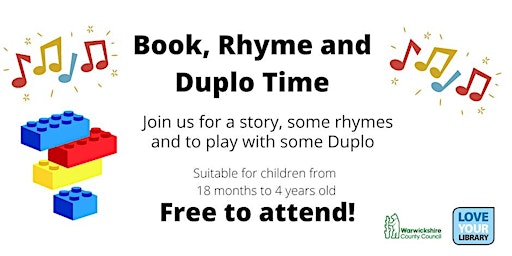 Primaire afbeelding van Book, Rhyme and Duplo Time @Bedworth Library, Drop In, No Need to Book
