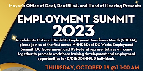 Image principale de MODDHH Presents: #HHDBDEAF DC Works Employment Summit